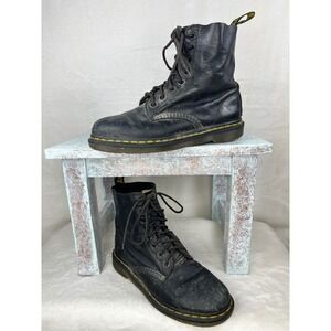 Dr Martens Leather Ankle Boots Black AirWair Bouncing Soles Combat‎ Boots